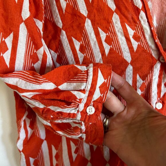 *Rare* Lightweight Cotton Women's Blouse (Red, M) - Picture 3 of 4